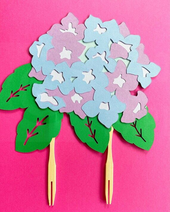 Hydrangea Flower Cake Topper - Party Decorati...