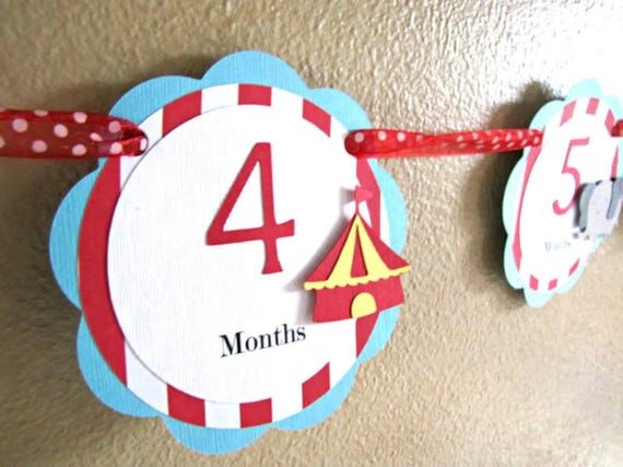 Circus 1st Birthday Photo Banner, Carnival Mi...