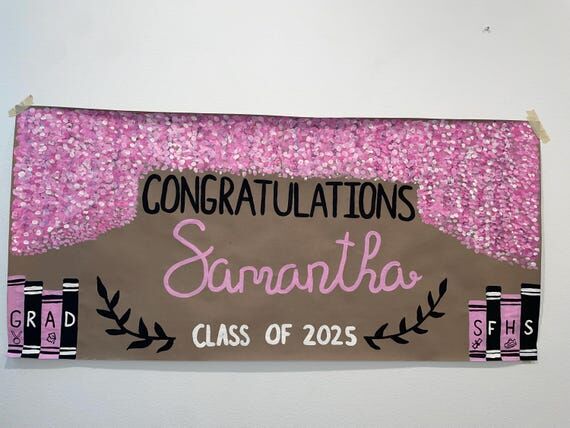 Hand Painted Graduation Banner: Personalized ...