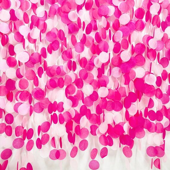 Hot Pink Party Big Circle Dots Backdrop Garla...