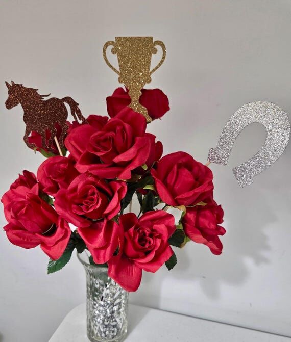 Kentucky Derby Centerpieces-Set of 3 single s...