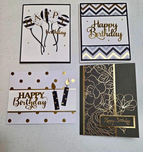 Handmade Birthday Cards | 4 pack...