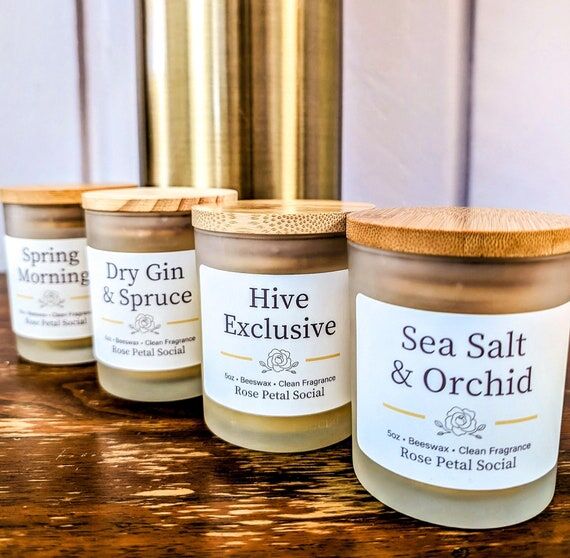 Handmade Wood Wick Candle ~ Organic Beeswax ~...