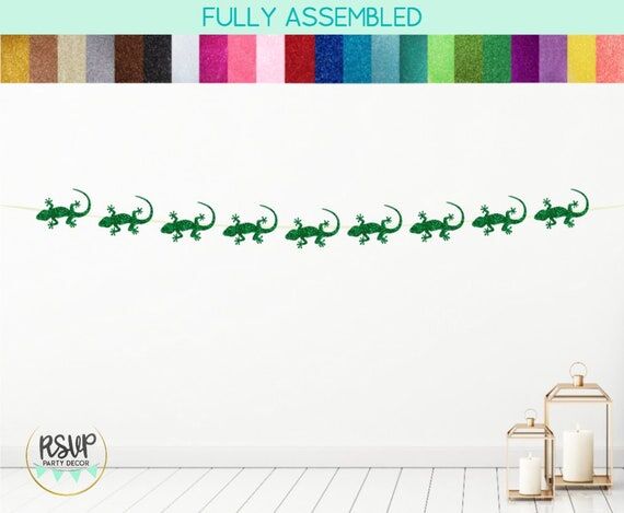 Lizard Garland, Lizard Banner, Reptile Party ...