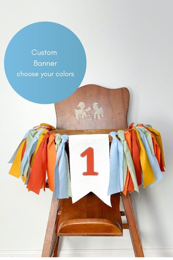 Custom First Birthday Highchair Banner: Fabr...