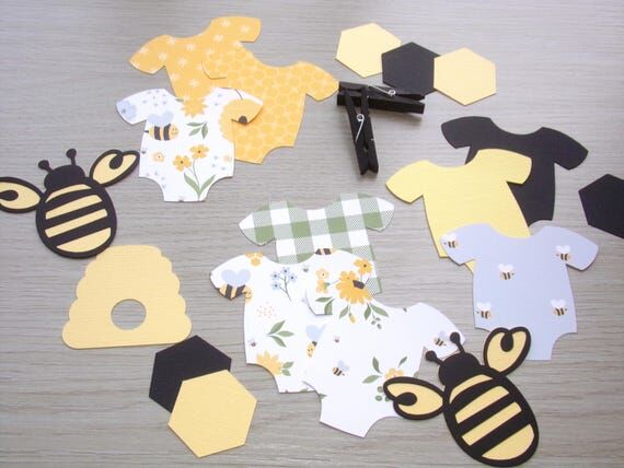 Honeybee Baby Shower Cardstock Cut Outs: Bee,...