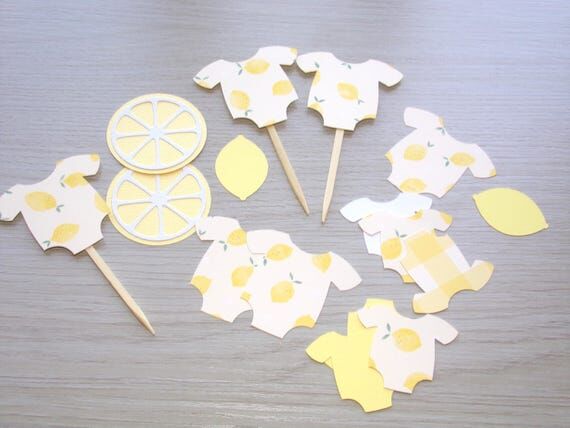 Lemon Baby Shower Confetti: Yellow Gingham On...