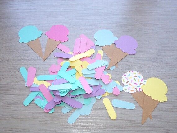 Ice Cream Birthday Confetti: Handmade Pastel ...