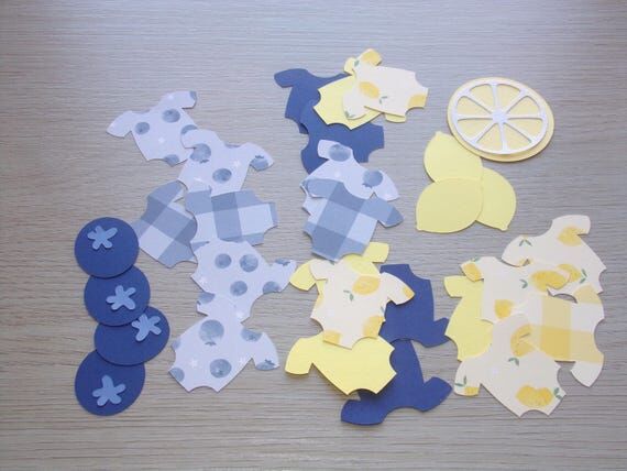 Blueberry Lemon Baby Shower Confetti: Yellow ...