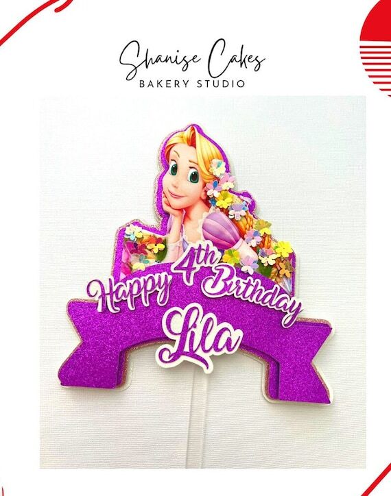 Personalized Rapunzel Cake Topper: Princess B...