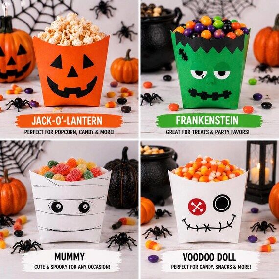 Set of 12 Halloween Treat Boxes, Jack-O'-Lant...