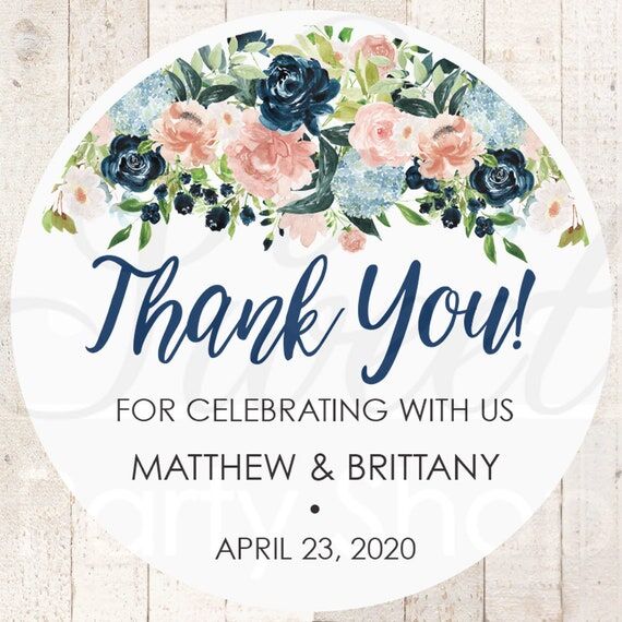Wedding Favor Stickers, Thank You Stickers, W...