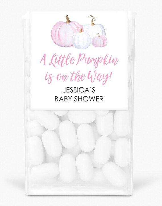 Pink Pumpkin Girl Baby Shower Favors Tic Tac ...