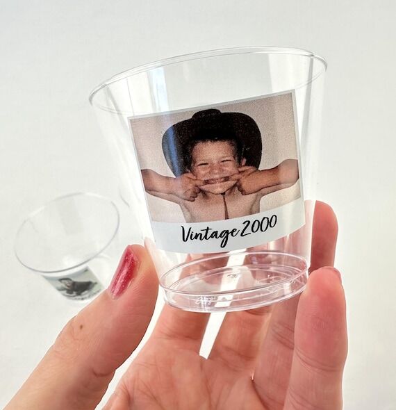 Custom Photo Shot Glasses 5oz Plastic Cocktai...