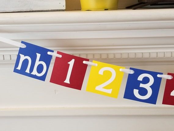 First Birthday Photo Banner - Primary Colors,...