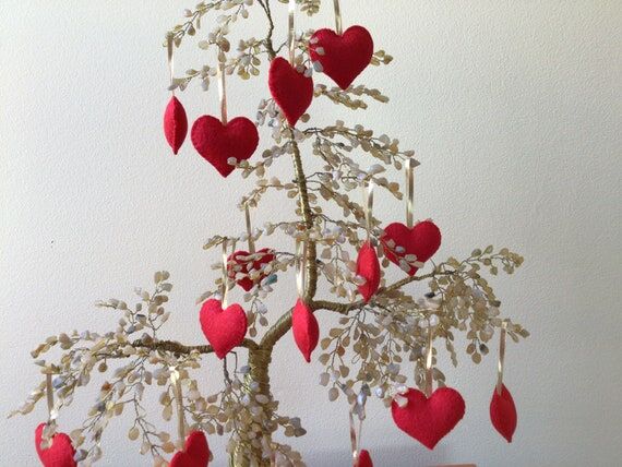 10 mini felt Christmas ornaments Valentine’...