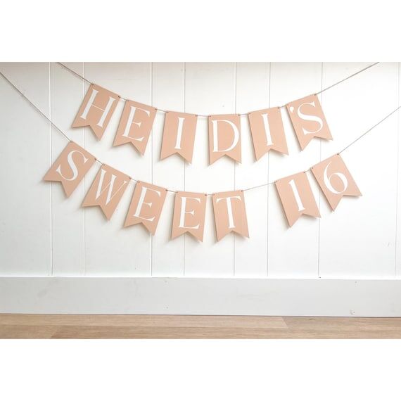 Sweet 16 Birthday Wooden Banner: Custom Sweet...