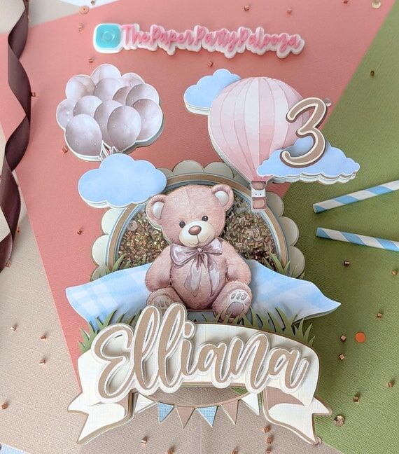 Teddy Bear Picnic Cake Topper: Woodland Birth...