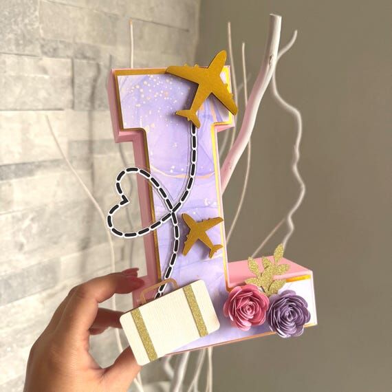 Travel Party 3D Letter, Airplane Party Decora...