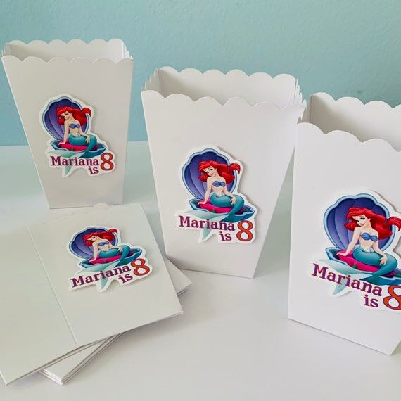 Little Mermaid Popcorn Box, Little Mermaid Pa...