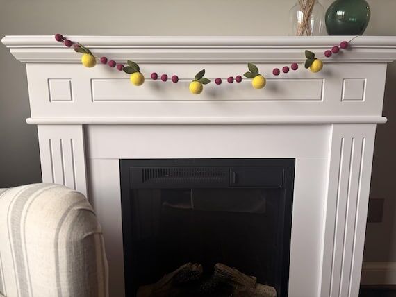 Pink Lemonade Garland, Felt Lemon Garland, Ho...
