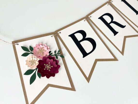 Bride to Be Banner, Fall in Love Wedding Deco...