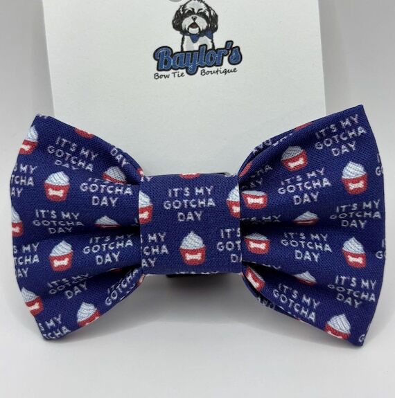 Gotcha Day Pet Bow Tie: Celebration Party Dog...