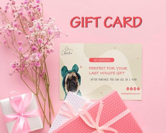 Pet Portrait Gift Card: Custom Watercolor Pai...