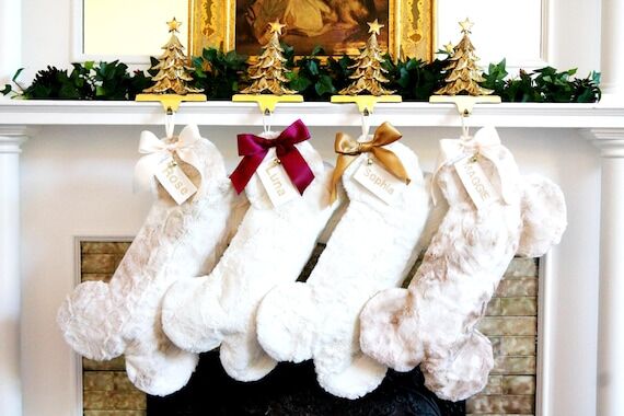 Faux Fur Dog Christmas Stocking: Personalized...