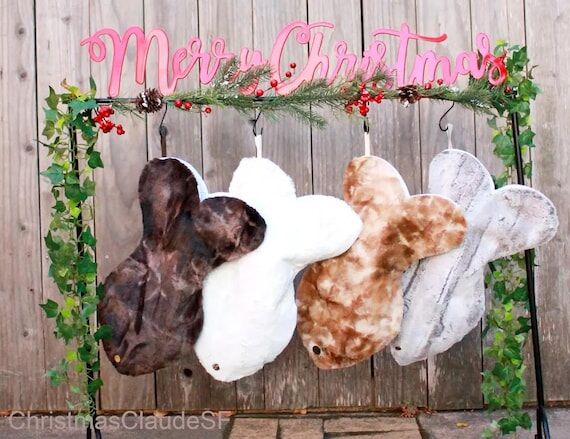 Personalized Fur Cat Christmas Stocking with ...