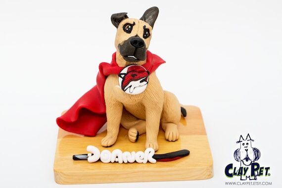 Custom Dog Sculpture: Team Colors Pet Figurin...