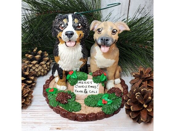 Custom Dog Ornament: Handmade Clay Pet Portra...