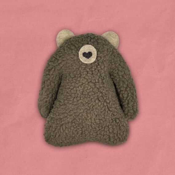 Taupe Bear Dog Toy | Handmade Plush Squeaker ...