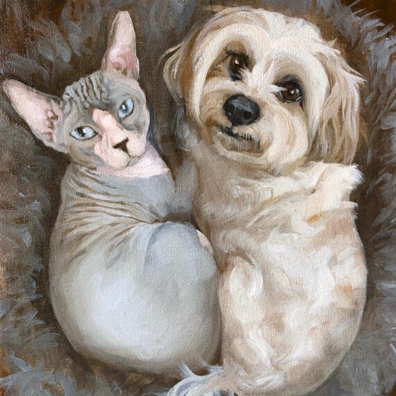 Custom Handpainted Oil Painting of your pets,...