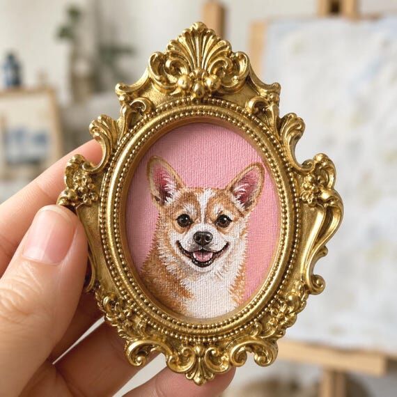 100% Handmade Acrylic Portrait, Mini Art Cust...