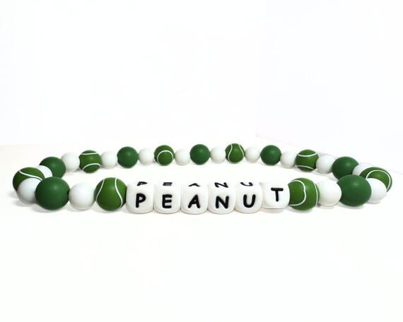 Personalized Beaded Dog Collar Necklace - Gre...