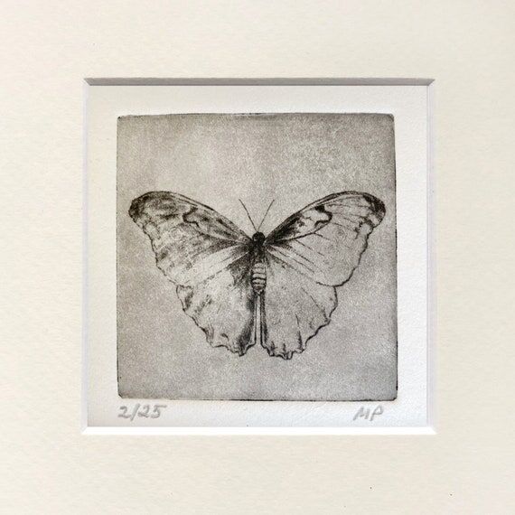 Handmade Butterfly Etching: Signed Limited Ed...