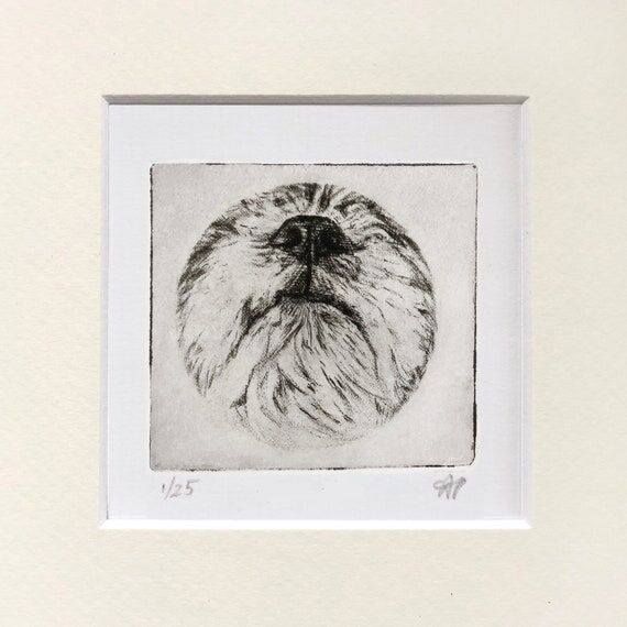 Personalized Shih Poo Etching: Handmade Dog A...