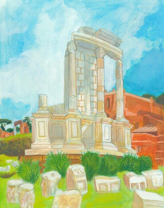 Mini Watercolor Print Roman Forum...