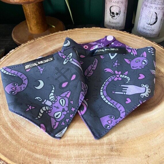 Handmade Baby Baphomet Pet Bandana, Occult D...