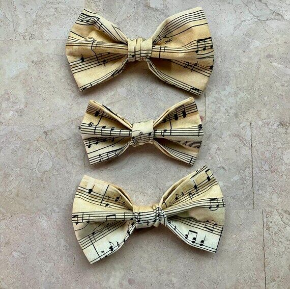 Handmade All that Jazz music note pet bow tie...