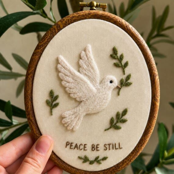 Custom Wool Felt Christian Baby Decor, Handma...