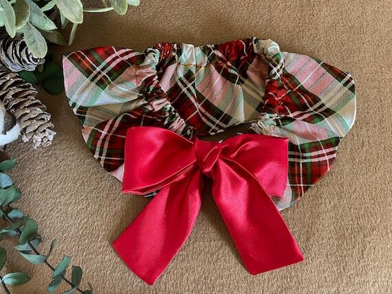 Red Bow Christmas Bandana, Dog Cape, Collar, ...