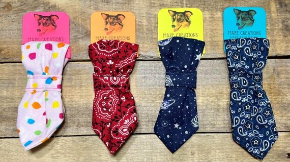 Handmade Dog Necktie: Elegant Pet Collar Acce...