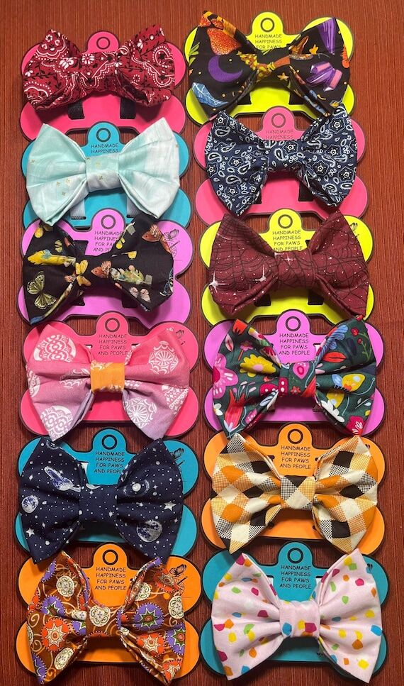 Handmade Pet Bow Tie- Dog & Cat Collar Access...