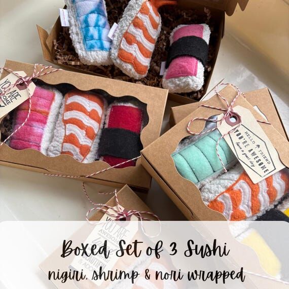 Catnip Sushi Toy Set: Organic Cat Toys, Gift ...
