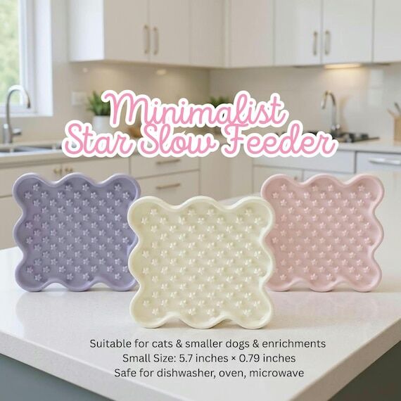 Ceramic Star Slow Feeder for Cats & Dogs | Sh...