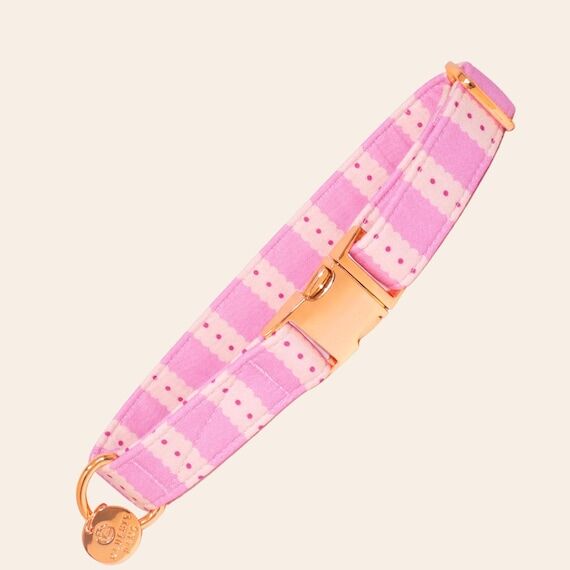 Pink Scalloped Dog Collar | Flat or Martingal...
