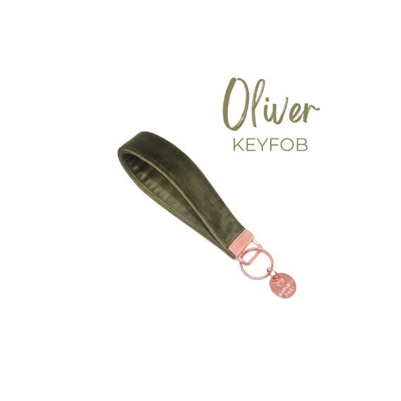 Luxe Dark Olive Green Velvet Key fob Wristlet...