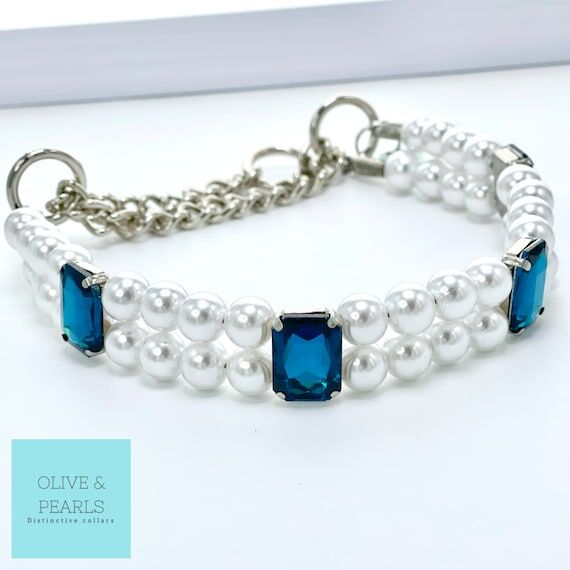 The "Margo" Pearl Dog Collar: Jewel...